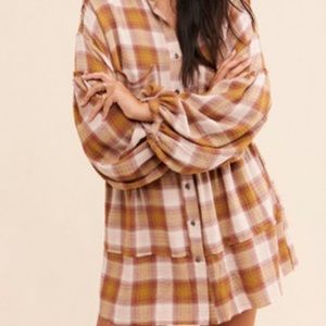 Free People by the way plaid mini dress